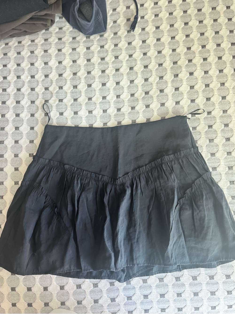 Zara Black Tiered V-Waist Mini Skirt
